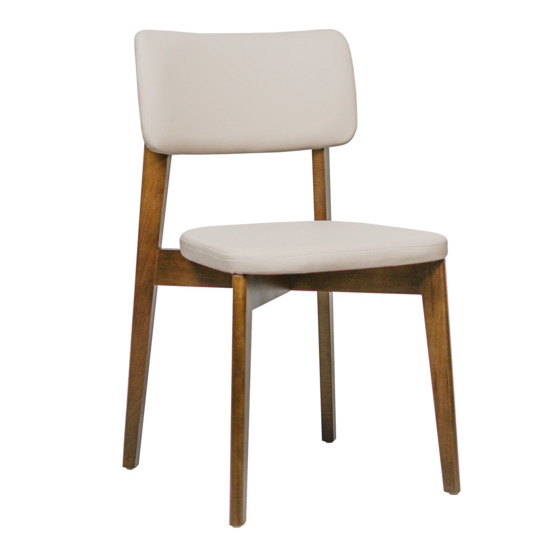 Topas chair, eco-leather Luxa cream light beige, light walnut - photo 1