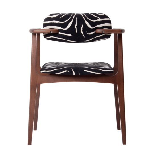 Gavi chair, chenille Zebra 08, legs beech stain antique walnut - photo 4