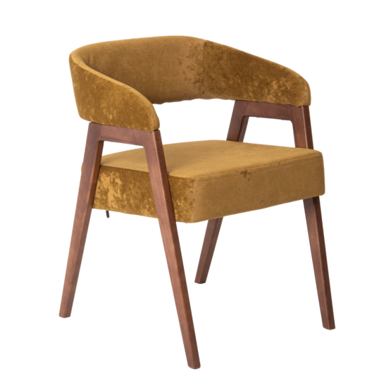 Ricco chair, Nebby 021 velour, beech legs, antique walnut stain - photo 1