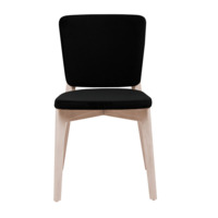 Product photo Safir chair, velour black Velutto 34, organic white from the ChiedoCover company.