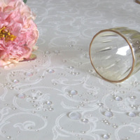 Product photo Round tablecloth D2200, zhuravinka, champagne monogram from the ChiedoCover company.