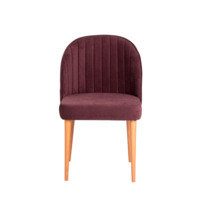 Product photo Tony chair, wine, velour, beech legs, black stain from the ChiedoCover company.