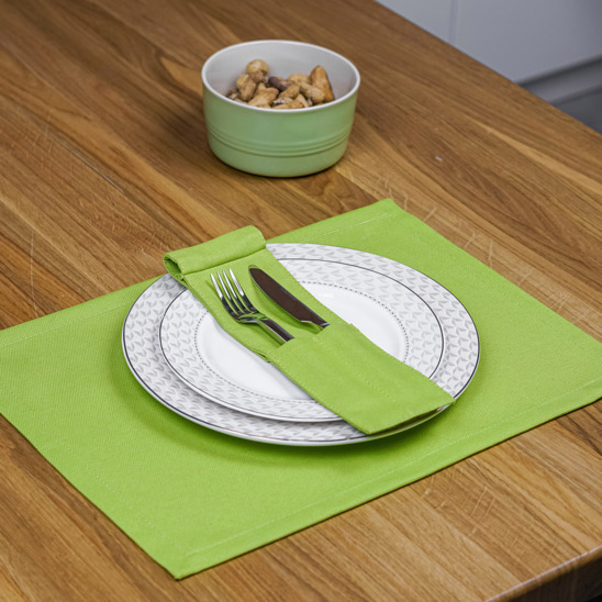 A set of placemats and couverts for 2 devices, green - photo 4