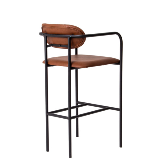 Rich bar stool, Pioneer C248 eco-leather, metal frame, black moire - photo 3