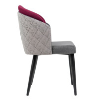 Product photo Lily half-seat, grey jacquard/bordeaux velour, metal legs from the ChiedoCover company.