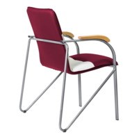 Product photo Samba chair, bordeaux/white, frame - silver from the ChiedoCover company.