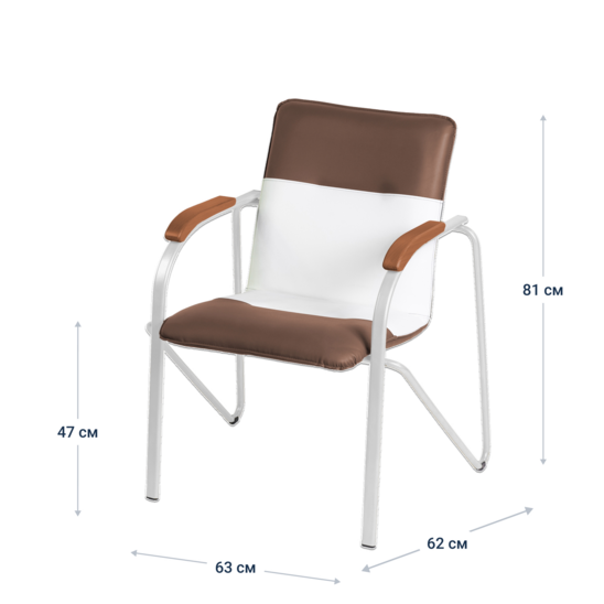 Samba chair, brown/white, frame - white - photo 4