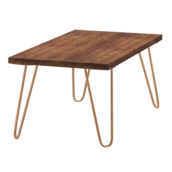 Epping table, dark brown tabletop, copper frame - photo 1