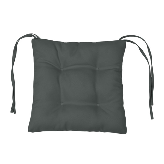 Cushion with ties for a chair, dark grey - photo 1