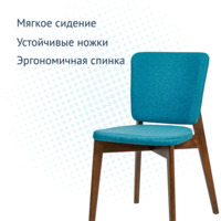 Product photo Safir chair, Montreal 57 turquoise matting, antique walnut from the ChiedoCover company.