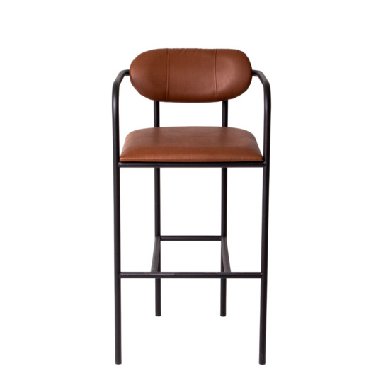 Rich bar stool, Pioneer C248 eco-leather, metal frame, black moire - photo 5