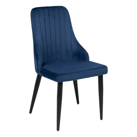 Kongsberg light chair, velour blue Velutto 26, metal legs - photo 1