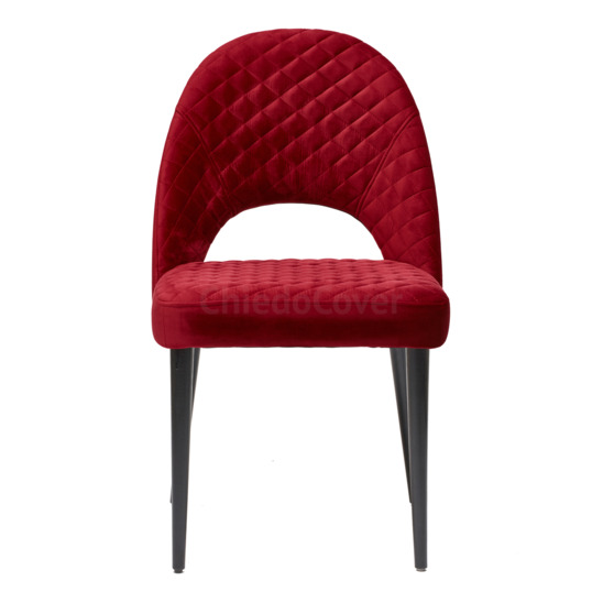 Mallin Diamond chair, red corduroy, black legs - photo 2