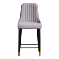 Product photo Kongsberg bar stool, grey velour, steel legs from the ChiedoCover company.