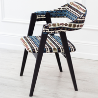 Product photo Dolche half-seat Kilim 205 tapestry, beech legs, black stain from the ChiedoCover company.