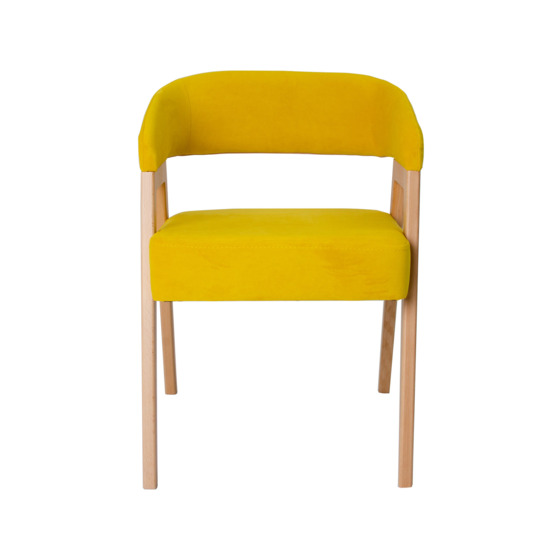 Ricco chair legs beech, yellow velour - photo 3