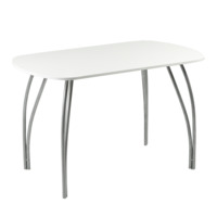 Product photo Leader 23 table, matt white, silver frame from the manufacturer ChiedoCover, product picture, real product photo