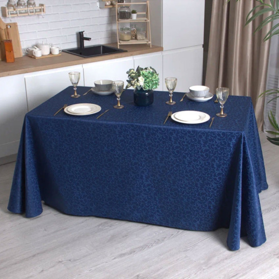 Rectangular tablecloth 3000*2300, floor-length, richard, blue curl - photo 4