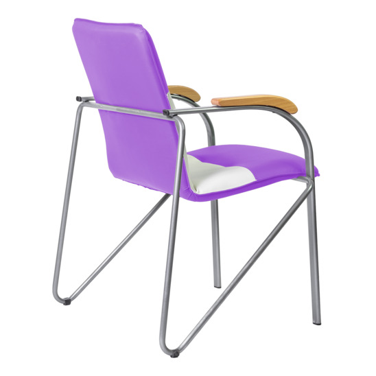 Samba chair, lilac/white, frame - silver - photo 2