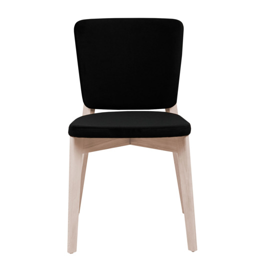 Safir chair, velour black Velutto 34, organic white - photo 2