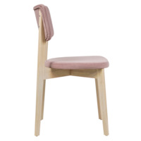 Product photo Topas chair, velour Teddy 633, white stain from the ChiedoCover company.