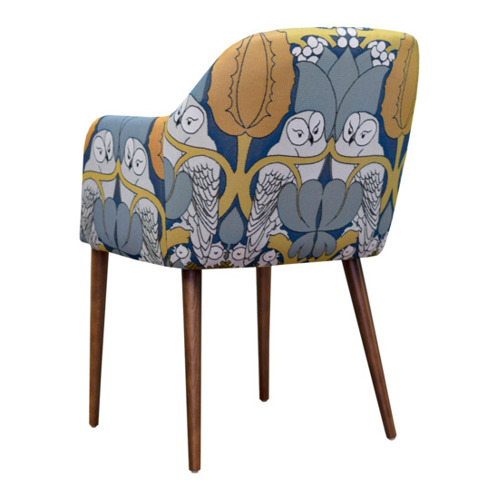 Tulip chair, Owl tapestry, brown legs - photo 3