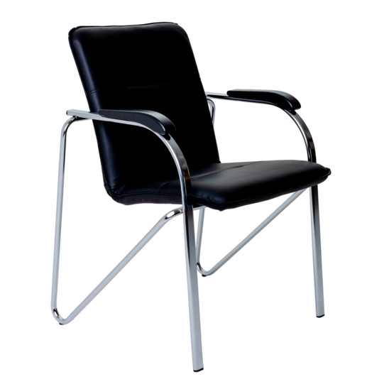 Samba chair, Black eco-leather, chrome frame - photo 1