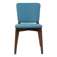 Product photo Safir chair, Montreal 57 turquoise matting, antique walnut from the ChiedoCover company.