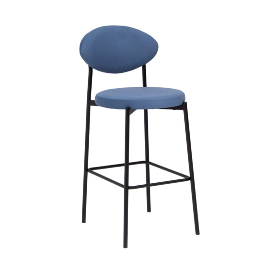 Hawaii bar stool, velour Velutto 48, legs metal black moire - photo 1