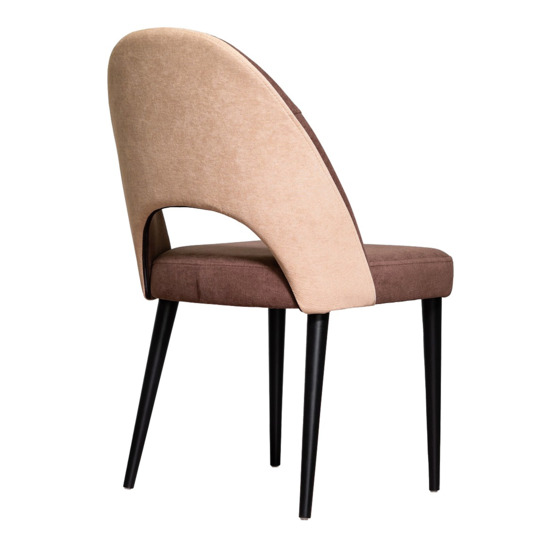 Mullin chair, brown chenille, dusty pink back, black legs - photo 4