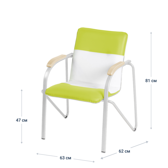 Samba chair, light green/white, frame - white - photo 4