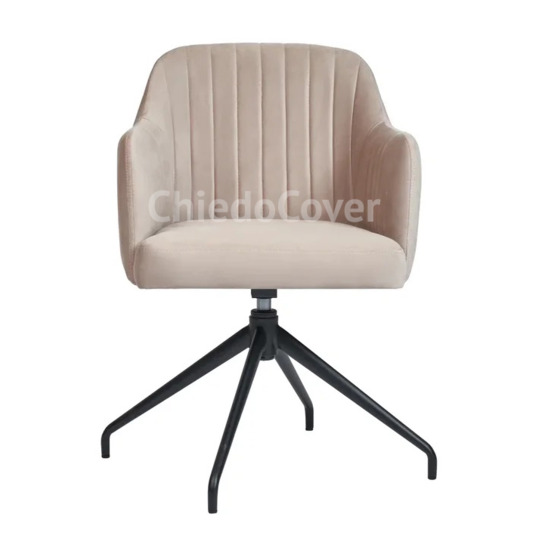 Tulip chair, beige fabric, metal rotating base - photo 2