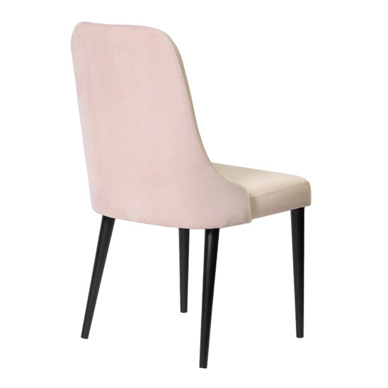 Kongsberg chair, soft pink velour, black legs - photo 4