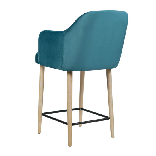 Tulip semi-amber chair, velour bella 21 blue, beige legs - photo 3