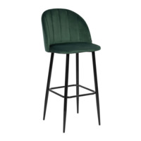 Product photo Solar bar stool, Bella 37 emerald velour, vertical stitching from the manufacturer ChiedoCover, product picture, real product photo