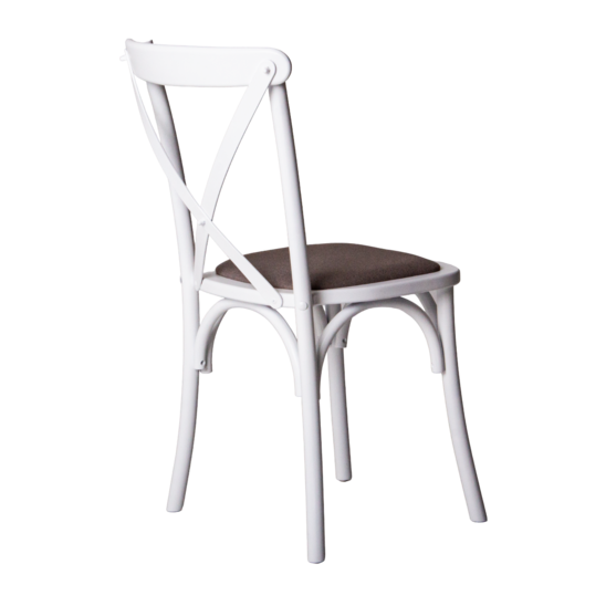 Crossback chair with cushion, ESPO 82 matting, beech frame, white - photo 4