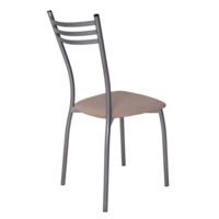 Product photo Astra chair, chrome frame, beige leatherette from the ChiedoCover company.