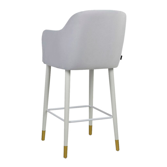 Tulip bar stool, grey, legs white/ gold - photo 7