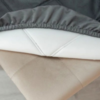 Product photo Chair cover with CHILLY backrest, large stitching, grey from the ChiedoCover company.