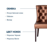 Product photo Harry's half-chair, Galaxy Bronze leatherette, beech legs from the ChiedoCover company.
