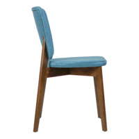 Product photo Safir chair, Montreal 57 turquoise matting, antique walnut from the ChiedoCover company.