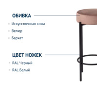 Product photo Bar stool Ciple MR7, velour bella 05, frame black moire from the ChiedoCover company.