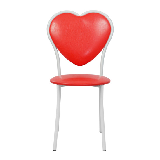 Heart chair, eco-leather Astor 670 red - photo 3