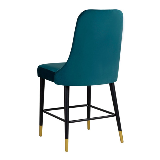 Kongsberg bar stool, emerald fabric, steel legs - photo 3