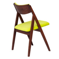 Product photo Folding chair Clack, upholstered backrest, velour Teddy 932, frame beech stain antique walnut from the ChiedoCover company.