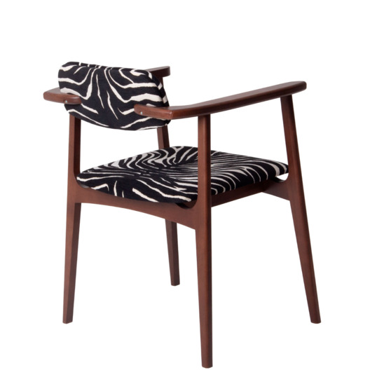 Gavi chair, chenille Zebra 08, legs beech stain antique walnut - photo 3