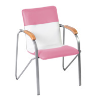 Product photo Samba chair, pink/white, frame - silver from the manufacturer ChiedoCover, product picture, real product photo