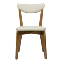 Product photo Ruby chair, Luxa cream eco-leather (light beige), light walnut from the ChiedoCover company.