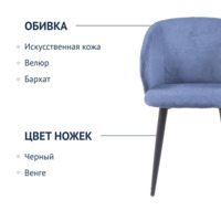 Product photo Mark chair, blue velour from the ChiedoCover company.
