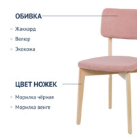 Product photo Topas chair, velour Teddy 633, white stain from the ChiedoCover company.